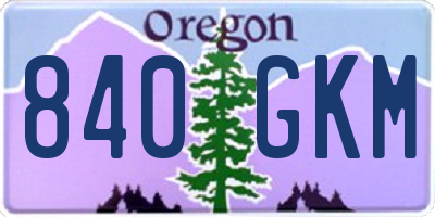 OR license plate 840GKM