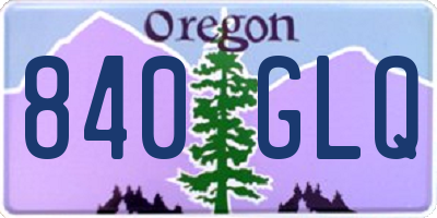 OR license plate 840GLQ