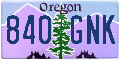 OR license plate 840GNK