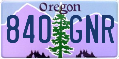 OR license plate 840GNR