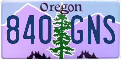 OR license plate 840GNS