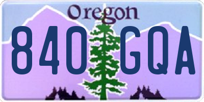 OR license plate 840GQA