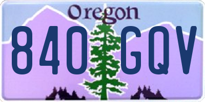 OR license plate 840GQV