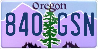 OR license plate 840GSN