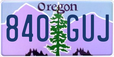 OR license plate 840GUJ