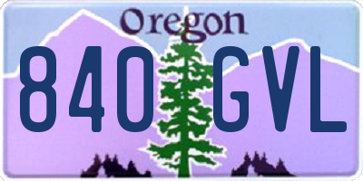 OR license plate 840GVL
