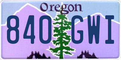 OR license plate 840GWI