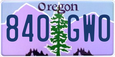 OR license plate 840GWO