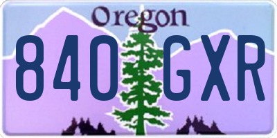 OR license plate 840GXR