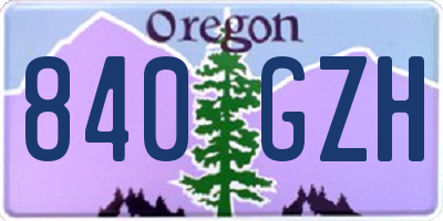 OR license plate 840GZH