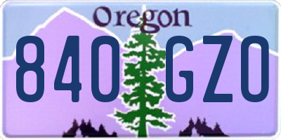 OR license plate 840GZO