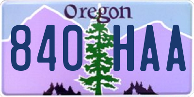 OR license plate 840HAA