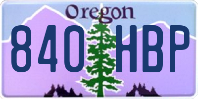 OR license plate 840HBP