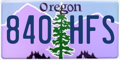 OR license plate 840HFS