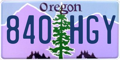 OR license plate 840HGY
