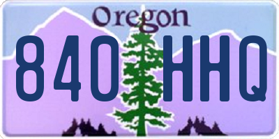 OR license plate 840HHQ