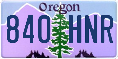 OR license plate 840HNR
