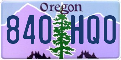 OR license plate 840HQO