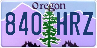 OR license plate 840HRZ