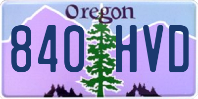 OR license plate 840HVD