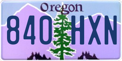 OR license plate 840HXN