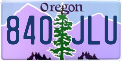 OR license plate 840JLU