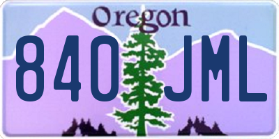 OR license plate 840JML