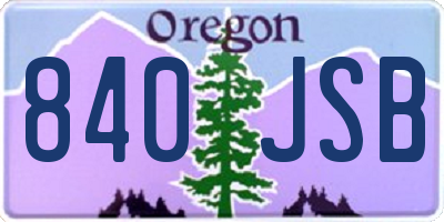 OR license plate 840JSB