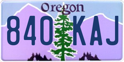 OR license plate 840KAJ