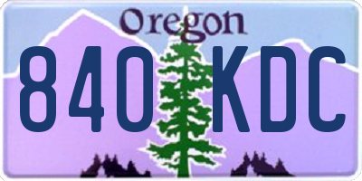 OR license plate 840KDC