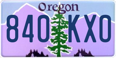 OR license plate 840KXO