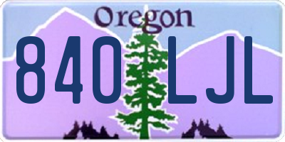 OR license plate 840LJL