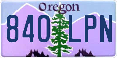 OR license plate 840LPN