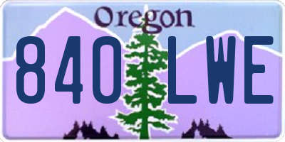 OR license plate 840LWE