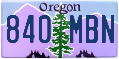 OR license plate 840MBN
