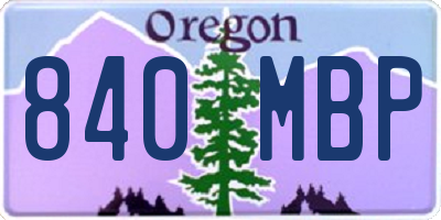 OR license plate 840MBP