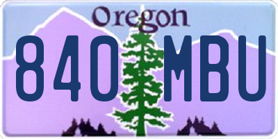 OR license plate 840MBU
