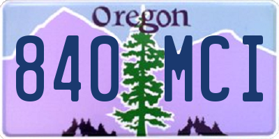 OR license plate 840MCI