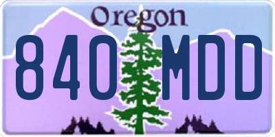 OR license plate 840MDD