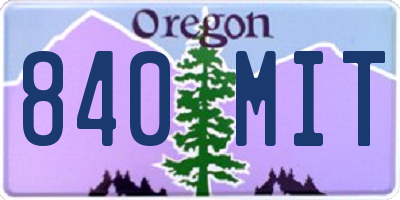 OR license plate 840MIT
