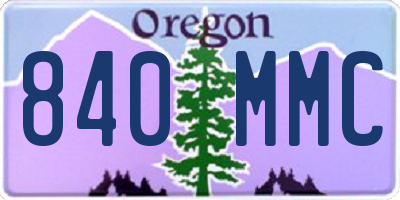 OR license plate 840MMC