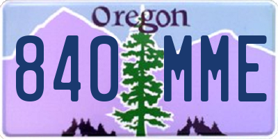 OR license plate 840MME