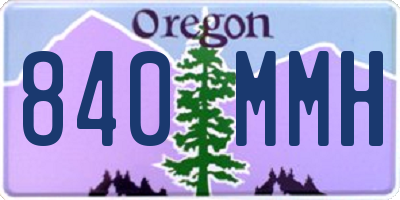 OR license plate 840MMH