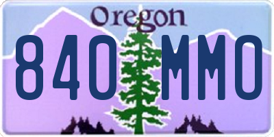 OR license plate 840MMO