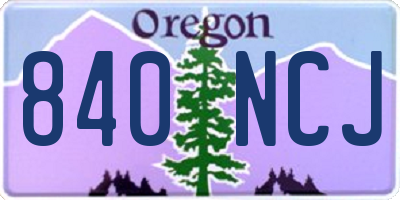 OR license plate 840NCJ