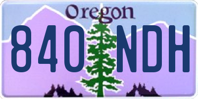OR license plate 840NDH