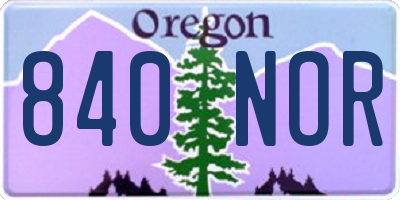 OR license plate 840NOR