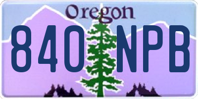OR license plate 840NPB