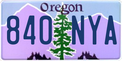 OR license plate 840NYA