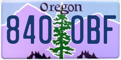 OR license plate 840OBF